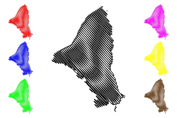 Brazos county, texas (counties in texas, vereinigte staaten von amerika, usa, uss., us) kartenvektorillustration, kritzelskizze brazos map — Stockvektor