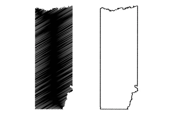 Franklin County, Teksas (powiaty w Teksasie, Stany Zjednoczone Ameryki, USA, USA) mapa wektorowa, szkic Bazgroły Franklin Mapa — Wektor stockowy