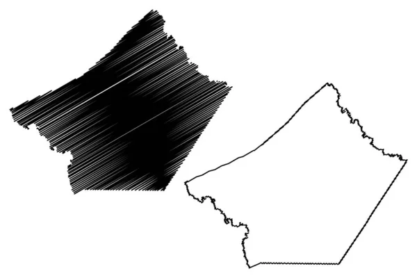 瓜达卢佩县, 得克萨斯州 (得克萨斯州, 美国, 美国, 美国, 我们) 地图矢量插图, 涂鸦素描瓜达卢佩地图 — 图库矢量图片