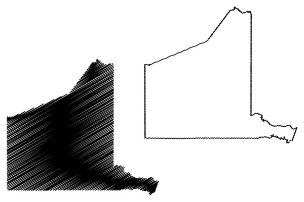 Gregg County, Texas (Verenigde Staten van Amerika, VS, VS) vector illustratie, Krabbel sketch Gregg kaart — Stockvector