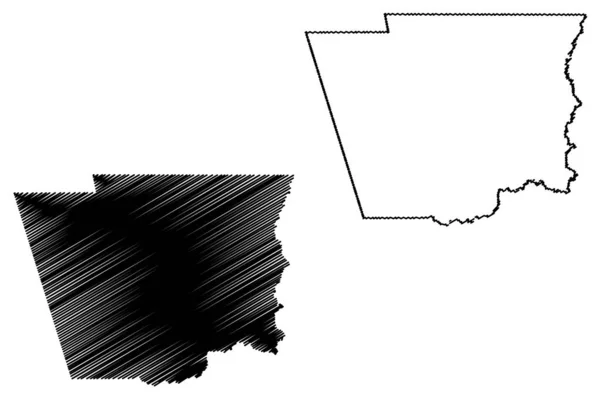 Condado de Hardin, Texas (Condados no Texas, Estados Unidos da América, EUA, EUA) mapa ilustração vetorial, esboço de rabiscos Mapa de Hardin — Vetor de Stock