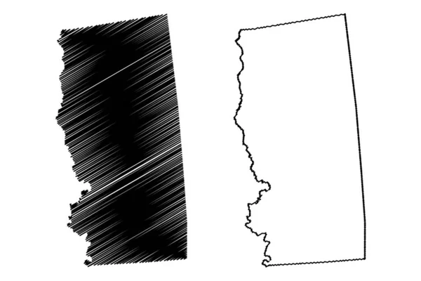 Condado de Grimes, Texas (condados de Texas, Estados Unidos de América, EE.UU., EE.UU., EE.UU.) mapa vector ilustración, boceto garabato mapa de Grimes — Vector de stock