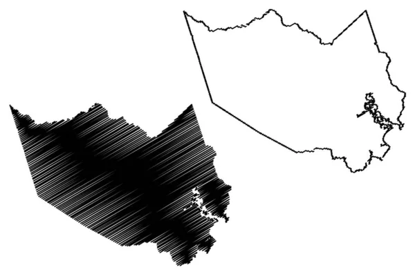 Condado de Harris, Texas (Condados no Texas, Estados Unidos da América, EUA, EUA) mapa ilustração vetorial, esboço de rabiscos Harris mapa —  Vetores de Stock