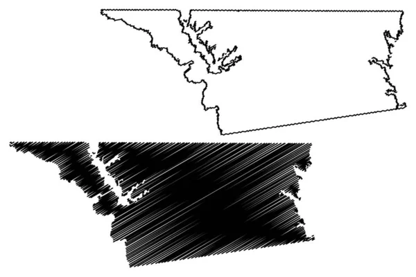 Hrabstwo Henderson (powiaty w Teksasie, Stany Zjednoczone Ameryki, USA, USA) mapa wektorowa, szkic bazgrołów Mapa Henderson — Wektor stockowy