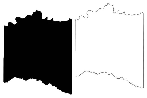 Condado de Lamar, Texas (Condados do Texas, Estados Unidos da América, EUA, EUA) mapa ilustração vetorial, esboço de rabiscos Mapa de Lamar — Vetor de Stock