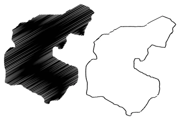 Guera region (oblasti Čadu, Čadu) mapa vektorového obrázku, náčrtek mapa Guera — Stockový vektor