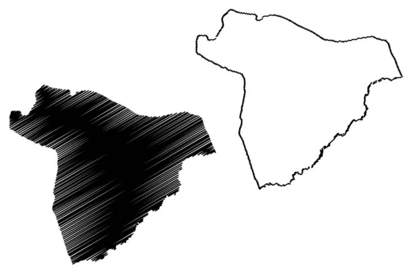 Región de Salamat (Regiones de Chad, República de Chad) mapa vector ilustración, boceto de garabato Salamat mapa — Vector de stock