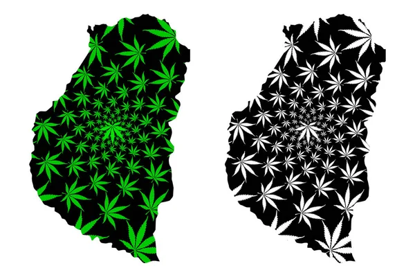 Entre Rios (region i Argentina, Argentinsk republik, provinser i Argentina) karta är utformad cannabis Leaf grön och svart, Entre Rios provins karta gjord av marijuana (Marihuana, THC) lövverk — Stock vektor