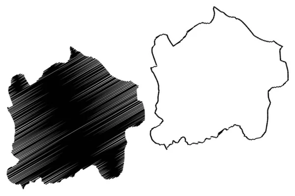 Provincia de Kigali (República de Ruanda, provincias de Ruanda) mapa vector ilustración, garabato boceto Umujyi wa Kigali ma — Vector de stock