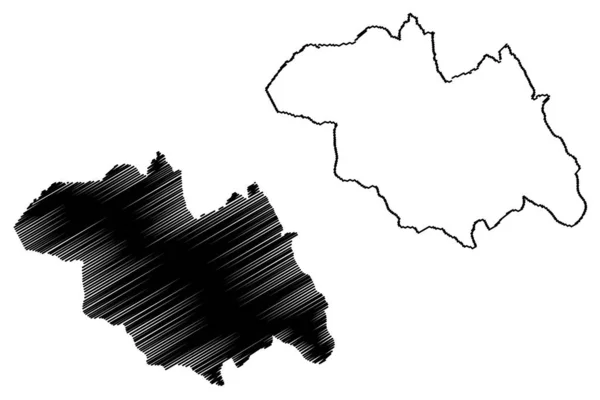 Provincia del Norte (República de Ruanda, provincias de Ruanda) mapa vector ilustración, garabato boceto Amajyaruguru ma — Vector de stock