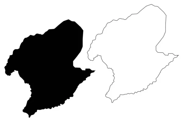 카루지 주 (부룬디 공화국, 부룬디 주, 북부 지역) 지도 벡터 일러스트레이션, 낙서 스케치 카루지지도 — 스톡 벡터