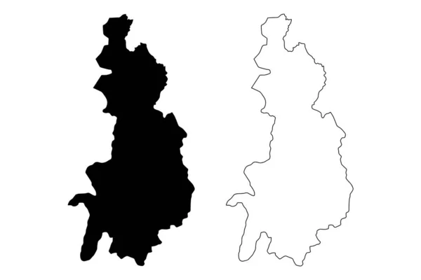 Provincia de Gitega (República de Burundi, provincias de Burundi, región oriental) mapa vector ilustración, boceto de garabato Mapa de Gitega — Vector de stock