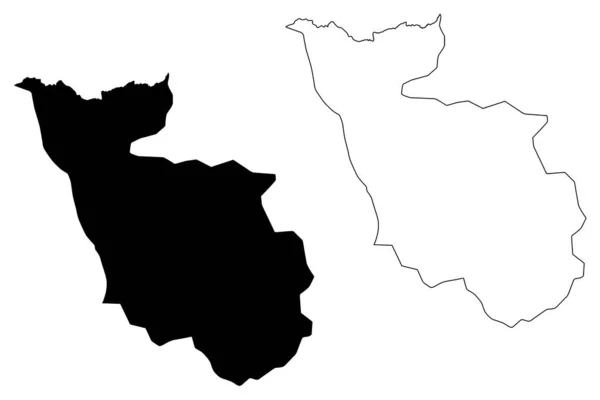 Prowincja Kayanza (Republika Burundi, prowincje Burundi, region północny) mapa wektorowa, szkic bazgrołów Kayanza Mapa — Wektor stockowy