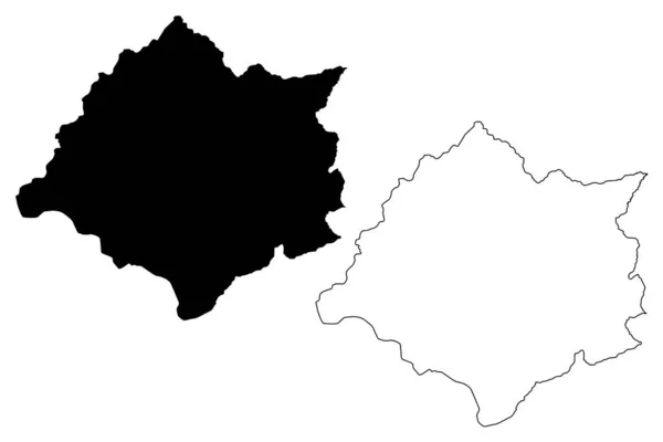 Provinsen Cankuzo (Republiken Burundi, Burundis provinser, östra regionen) karta vektor illustration, klotter skiss Cankuzo karta — Stock vektor