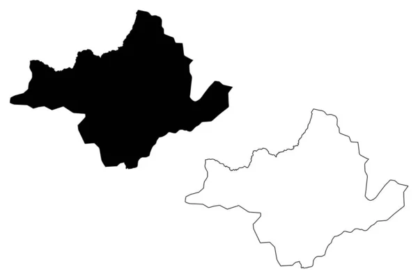 Prowincja Ngozi (Republika Burundi, prowincje Burundi, region północny) mapa wektorowa mapy, szkic bazgrołów Ngozi Mapa — Wektor stockowy