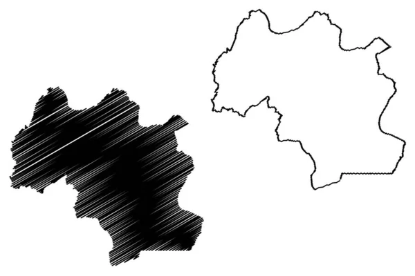 Region Mamou (Podział administracyjny Gwinei, Gwinea-Konakry, Francuska Gwinea) mapa wektorowa, szkic Bazgroły Mamou ma — Wektor stockowy