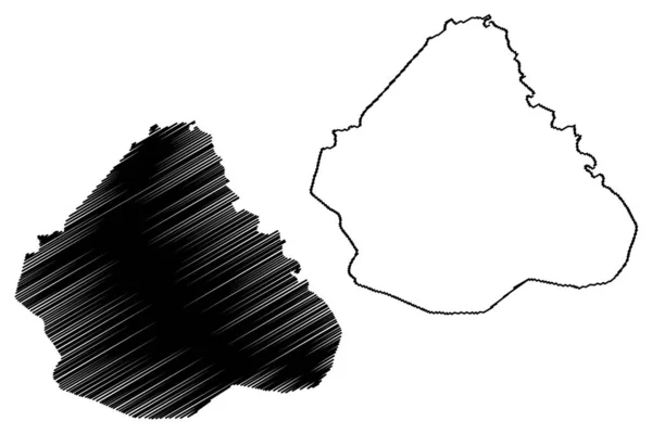 Wilayah Matam (Daerah Senegal, Republik Senegal) gambar vektor peta, sketsa coretan Matam ma - Stok Vektor