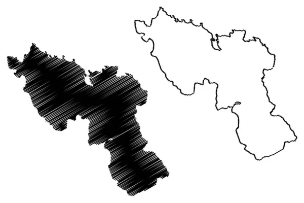 Département du Nord (République d'Haïti, Hayti, Hispaniola, départements d'Haïti) illustration vectorielle de carte, croquis à griffes Nord ma — Image vectorielle