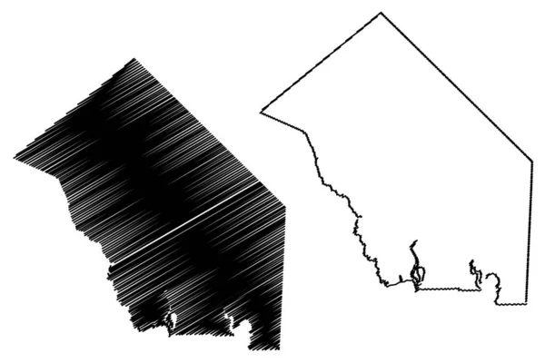 Jackson County, Texas (okresy v Texasu, Spojené státy americké, USA, USA, USA) mapa vektorového obrázku, náčrtek mapa Jackson — Stockový vektor