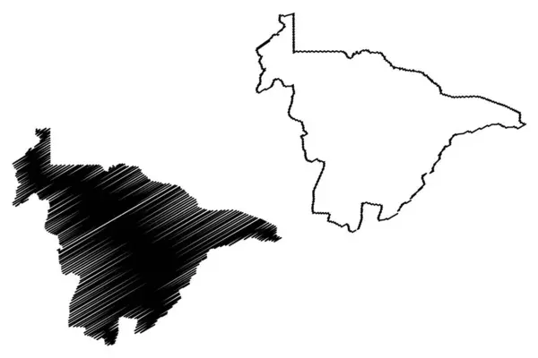 Mashonaland Província Central (República do Zimbábue, Províncias do Zimbábue) mapa ilustração vetorial, rabisco esboço Mashonaland Central ma — Vetor de Stock