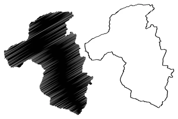 Mashonaland west provinz (republik zimbabwe, provinzen zimbabwe) kartenvektorillustration, kritzelskizze mashonaland west map — Stockvektor