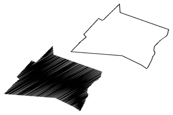 Região de Nugal (República Federal da Somália, Chifre da África) mapa ilustração vetorial, rabiscos esboço Nugal ma — Vetor de Stock