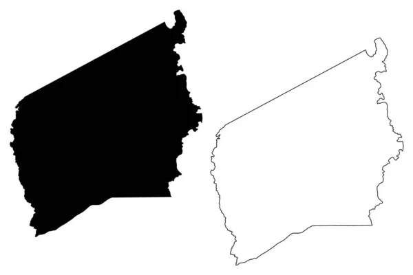 Condado de Leon, Texas (condados de Texas, Estados Unidos de América, EE.UU., EE.UU., EE.UU.) mapa vector ilustración, garabato bosquejo León mapa — Vector de stock