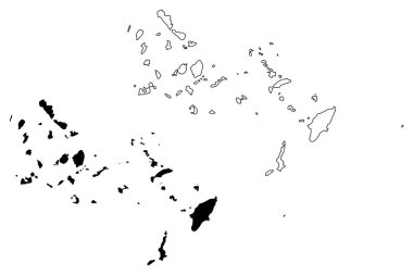 Güney Ege Bölgesi (Yunanistan, Yunanistan Cumhuriyeti, Hellas) harita vektör illüstrasyon, karalama kroki Güney Ege haritası