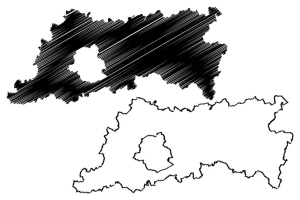 Prowincja Brabancja Flamandzka (Królestwo Belgii, prowincje Belgii, region flamandzki) mapa wektorowa, szkic Bazgroły Brabancja flamandzki Mapa — Wektor stockowy