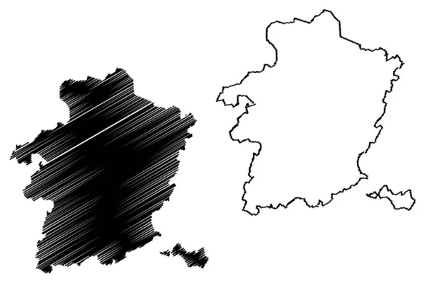 림부르크 주 (벨기에 왕국, 벨기에, 플랑드르 지방) 지도 벡터 일러스트레이션, 낙서 스케치 림부르크지도 — 스톡 벡터