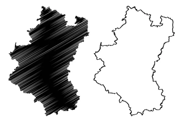 Lucemburská provincie (Belgické království, Belgie, Valonská oblast) mapa ilustrace, náčrtek belgická lucemburská mapa — Stockový vektor