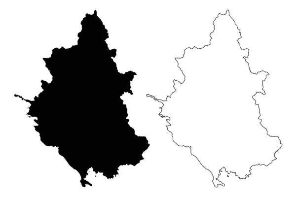 Epirus region (Grekland, Hellas) karta vektor illustration, klotter skiss Epirus karta — Stock vektor