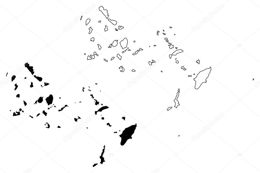 South Aegean Region (Greece, Hellenic Republic, Hellas) map vector illustration, scribble sketch South Aegean map