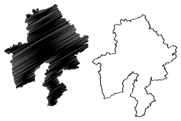 Namur Eyaleti (Belçika Krallığı, Belçika İlleri, Valon Bölgesi) harita vektör illüstrasyonu, karalama kroki Sıtkısı Haritası — Stok Vektör