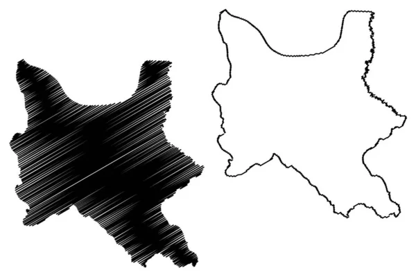 科恰班巴省（玻利维亚多民族国，玻利维亚省）地图矢量插图，涂鸦素描科恰班巴马 — 图库矢量图片