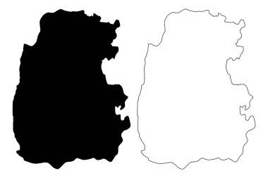 Madaba Valiliği (Ürdün Haşimi Krallığı) harita vektör illüstrasyon, karalama kroki Madaba ma