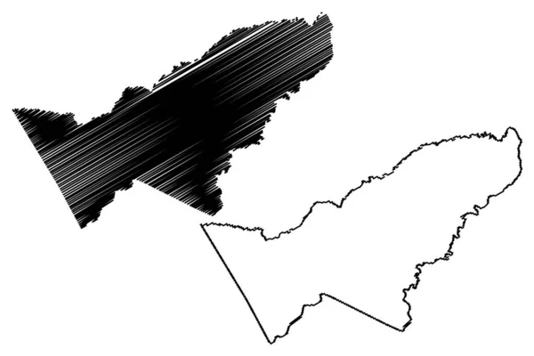 Departamento de Pando (Estado Plurinacional da Bolívia, Departamentos da Bolívia) mapa ilustração vetorial, rabiscar esboço Pando ma —  Vetores de Stock