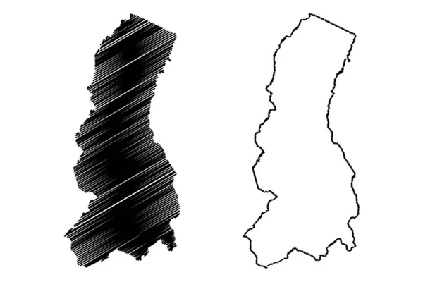 Département de La Paz (État plurinational de Bolivie, départements de la Bolivie) illustration vectorielle de carte, croquis de gribouillis La Paz ma — Image vectorielle