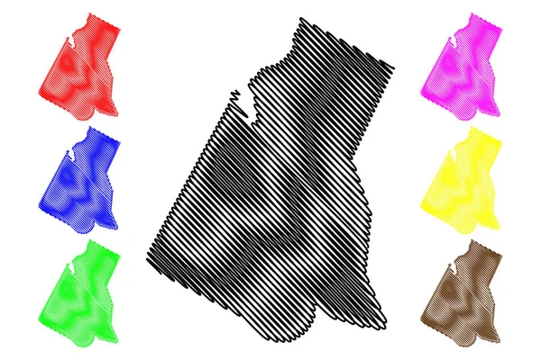 Borkou régió (csádi régiói, Csádi Köztársaság) Térkép vektor illusztráció, firka vázlat Borkou Térkép — Stock Vector