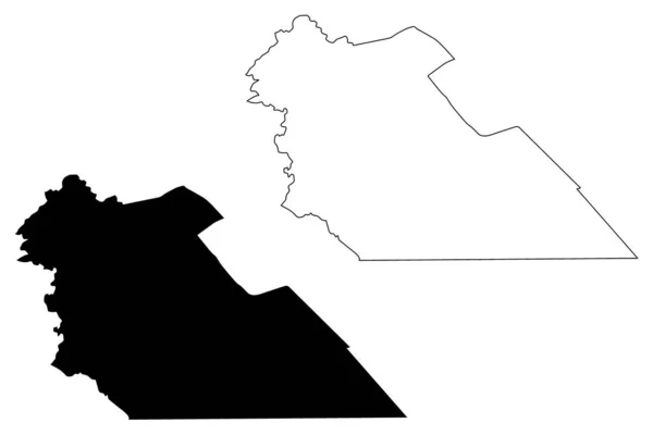 Gobernación de Ammán (Reino Hachemita de Jordania) mapa vector ilustración, boceto garabato Muhafazat al-Asima — Vector de stock