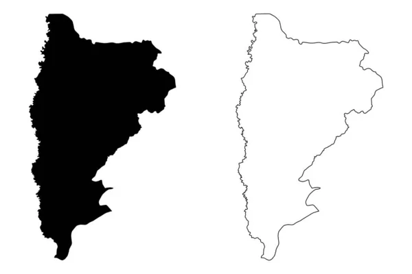 Gobernación de Balqa (Reino Hachemita de Jordania) mapa vector ilustración, boceto garabato Balqa ma — Vector de stock
