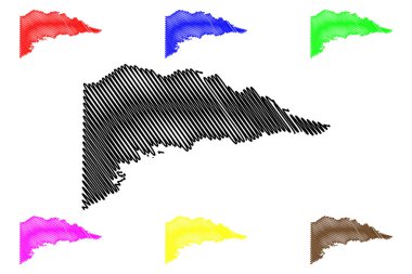 Delta County, Teksas (Teksas'taki eyaletler, Amerika Birleşik Devletleri, Abd, ABD, Abd) harita vektör illüstrasyonu, karalama kroki Delta haritası