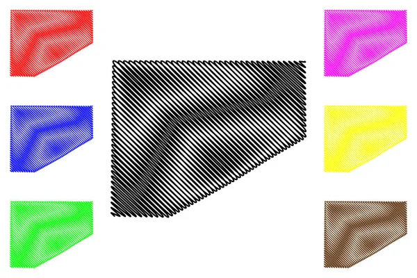Иллюстрация вектора карты округа Истлэнд, Техас (округа в Техасе, США, США, США), каракули карта Истлэнда — стоковый вектор