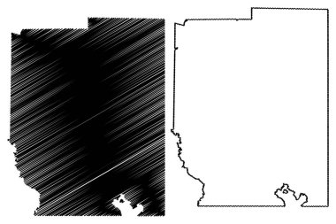 Kaufman County, Texas (Teksas' taki eyaletler, Amerika Birleşik Devletleri, Abd, ABD, Abd) harita vektör illüstrasyonu, karalama kroki Kaufman haritası