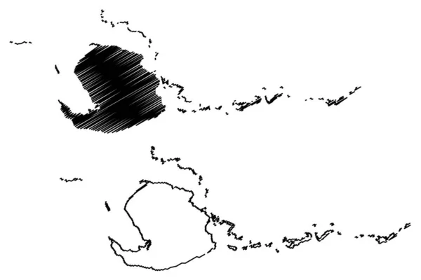 Isla de La Juventud (Kubánská republika, zvláštní obec Kuby) mapa vektorová ilustrace, Klikyháky Mapa ostrov borovic — Stockový vektor