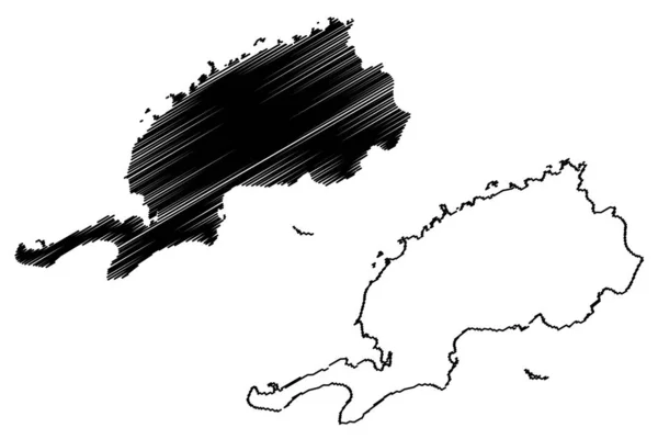 Пінар-дель-Ріо (Республіка куба, провінція куба) карта векторної ілюстрації, каракулі ескіз Пінар дель Ріо ма — стоковий вектор