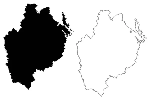 Uppsala County (Counties of Sweden, Kingdom of Sweden) mapa vector illustration, scribble sketch Uppsala map — Archivo Imágenes Vectoriales