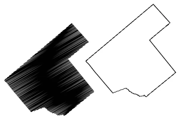 Karnes County, Texas (county's in Texas, Verenigde Staten van Amerika, VS, v.s., VS) kaart vector illustratie, Krabbel schets Karnes kaart — Stockvector