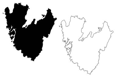 Vastra Gotaland County (İsveç Vilayetleri, İsveç Krallığı) harita vektör illüstrasyon, karalama kroki Vastra Gotaland harita