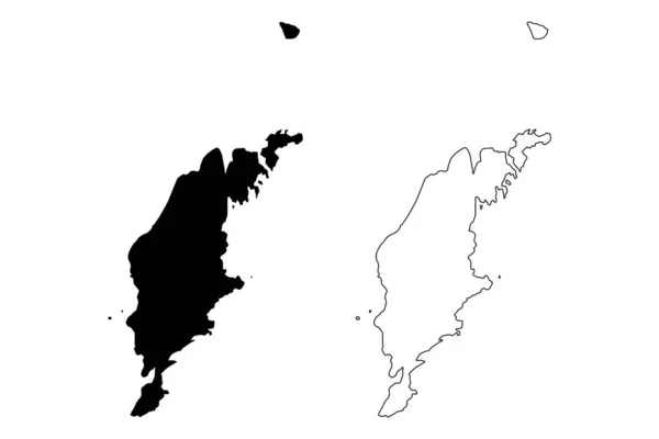 Condado de Gotland (Condados de Suecia, Reino de Suecia) mapa vector ilustración, boceto garabato mapa de la isla de Gotland — Vector de stock